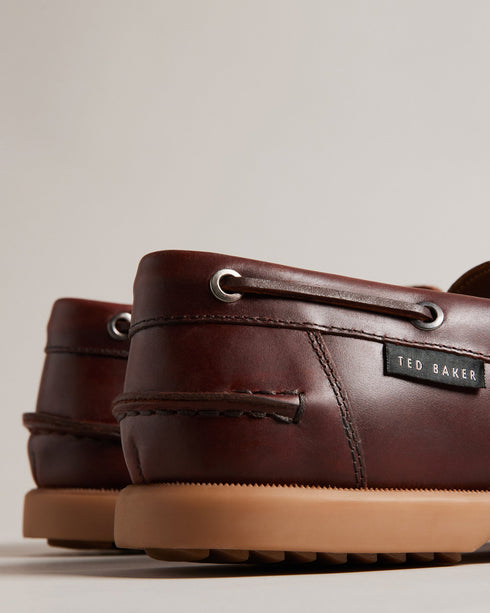 KENRICW-Shoes-Waxy Leather Classic Boatshoe- Ted Baker Romania